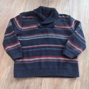 Janie and Jack Navy Multicolor Striped Crewneck Sweater